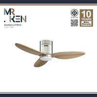 พัดลมเพดาน MR KEN รุ่น CAN Solid Wood 40" DC BN-Natural Wood HR LED  พร้อมรีโมทคอนโทรล