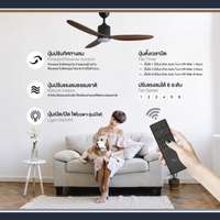 พัดลมเพดาน MR KEN รุ่น CAN Solid Wood 52" DC BN-Natural Wood DR LED  พร้อมรีโมทคอนโทรล