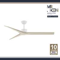 พัดลมเพดาน MR KEN รุ่น FARO 52" DC MWH-Washed White  DR NL  พร้อมรีโมทคอนโทรล