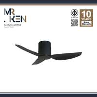 พัดลมเพดาน MR KEN รุ่น NEW SEABIRD OD 40" DC DB-Matte Black HR  NL พร้อมรีโมทคอนโทรล