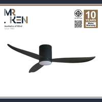 พัดลมเพดาน MR KEN รุ่น NEW SEABIRD OD 52" DC DB-Matte Black HR  LED พร้อมรีโมทคอนโทรล