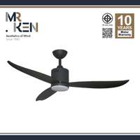 พัดลมเพดาน MR KEN รุ่น NEW SEABIRD OD 52" DC DB-Matte Black DR LED พร้อมรีโมทคอนโทรล